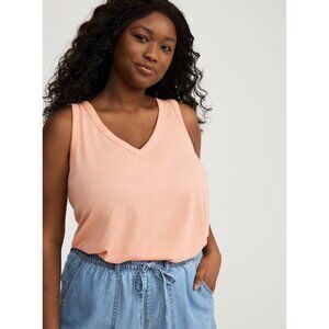 Torrid Peach Girlfriend Signature Jersey V-Neck Tank